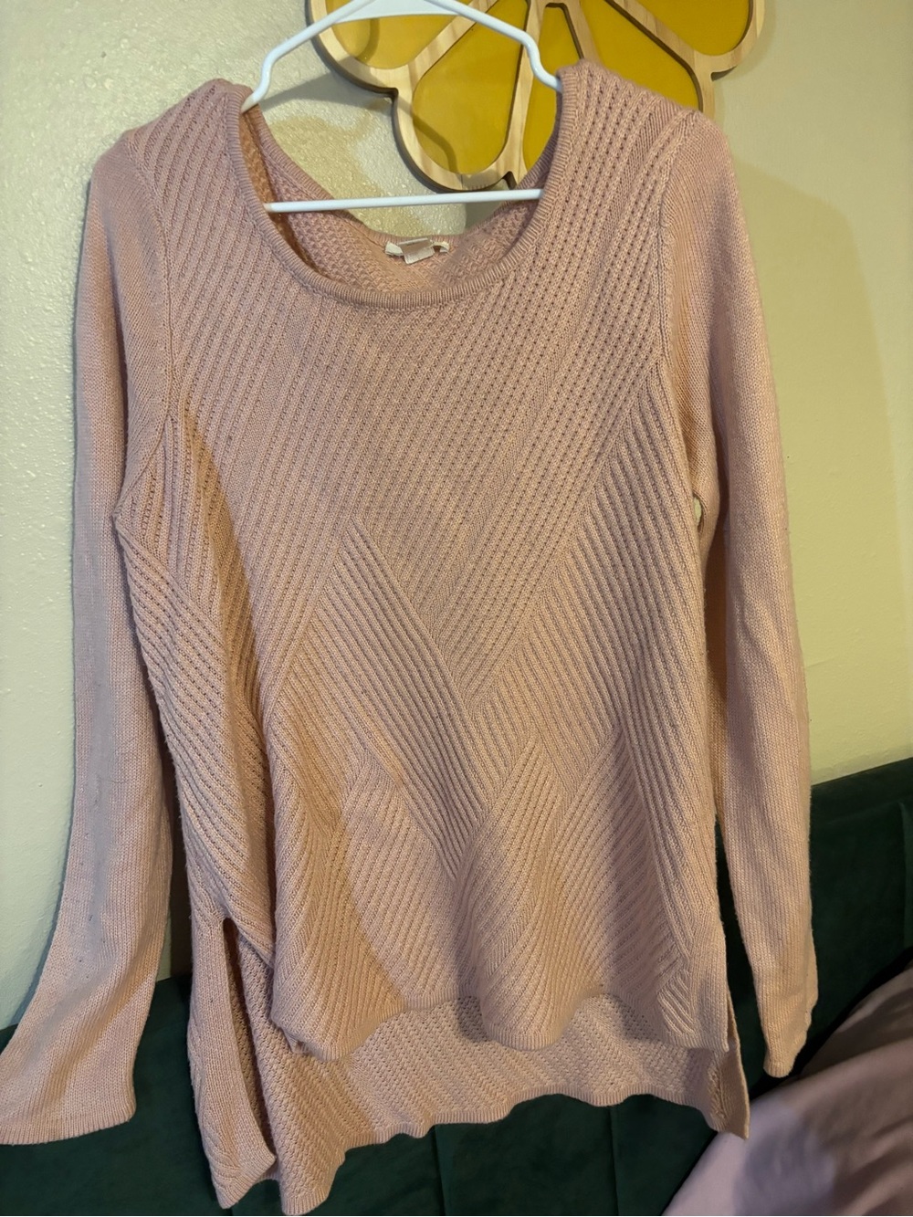 Westbound Blush Pink Textured Crewneck Sweater